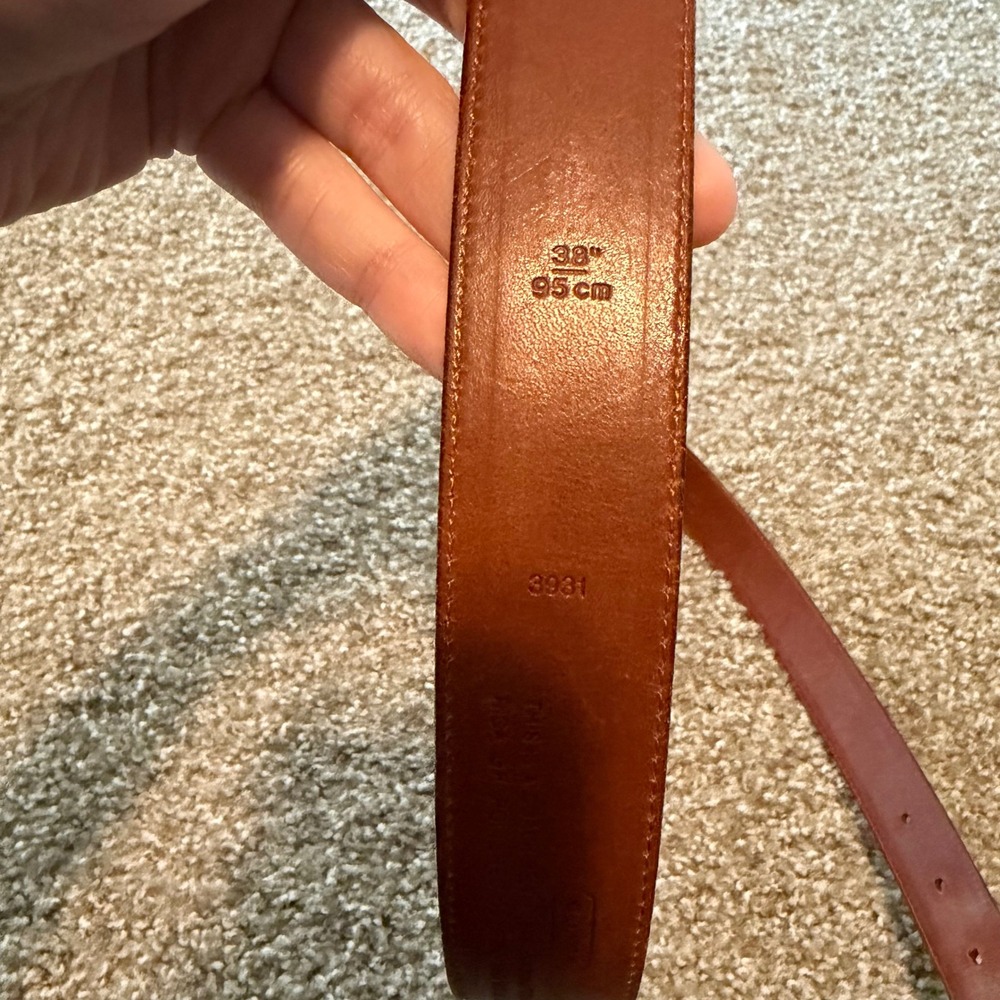 Vintage Coach belt brown cowhide leather brass buckle 38" classic minimalist - Picture 4 of 4